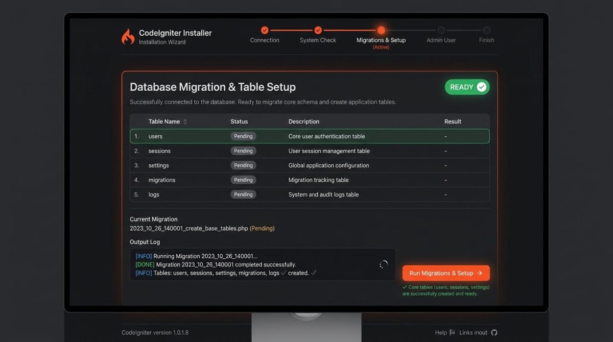 Installation Wizard - CodeIgniter
