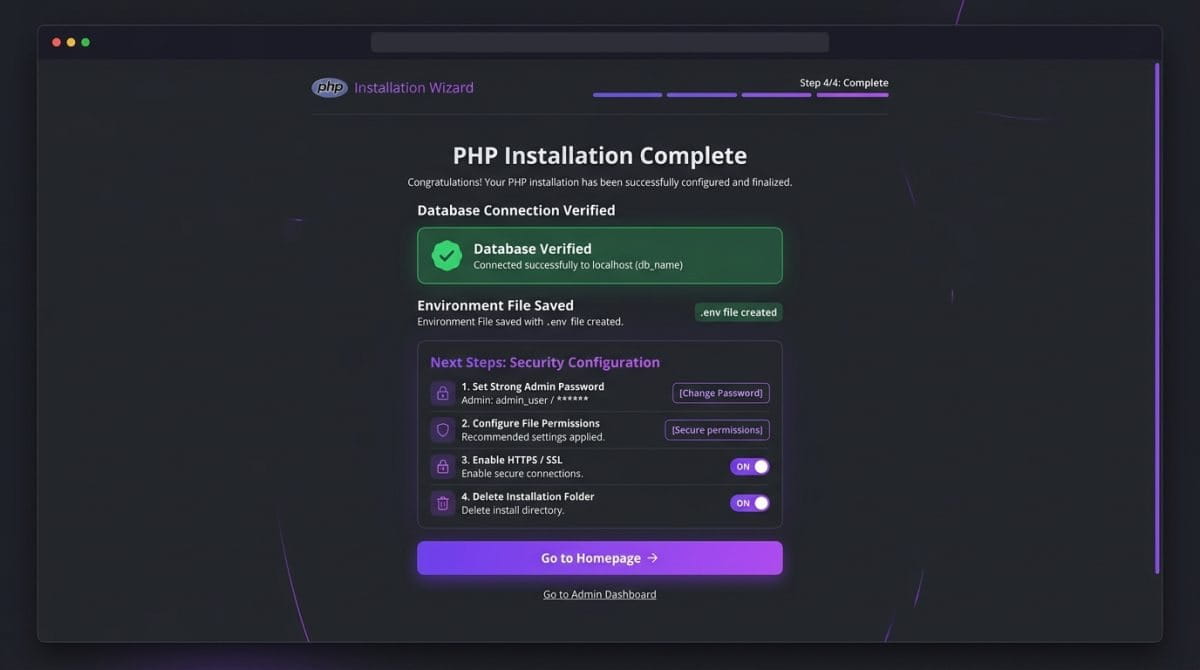 Installation Wizard - PHP